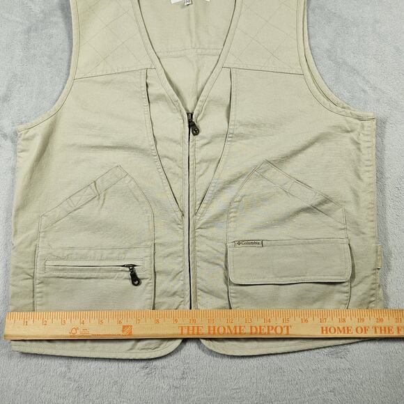 VTG Columbia Utility Vest Mens Size Med Sportswear Company Pockets Beige Fishing - Picture 12 of 13